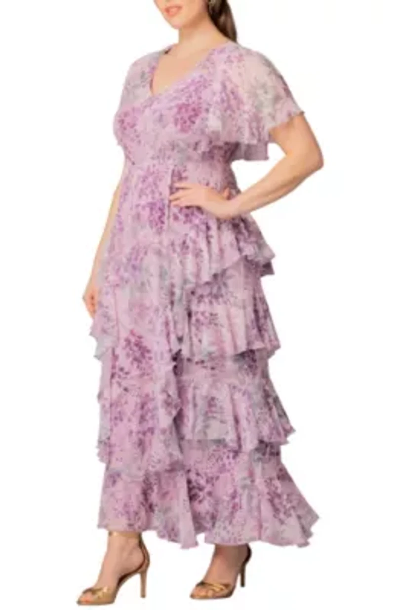 Women's Plus Tour de Flounce Evening Gown