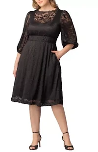 Women's Plus Hepburn Lace Cocktail Dress