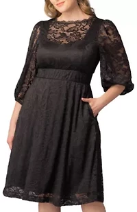 Women's Plus Hepburn Lace Cocktail Dress
