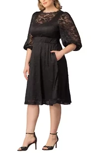 Women's Plus Hepburn Lace Cocktail Dress