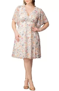 Women's Plus Florence Flutter Sleeve Dress