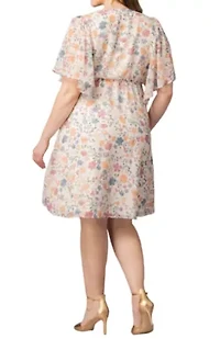 Women's Plus Florence Flutter Sleeve Dress