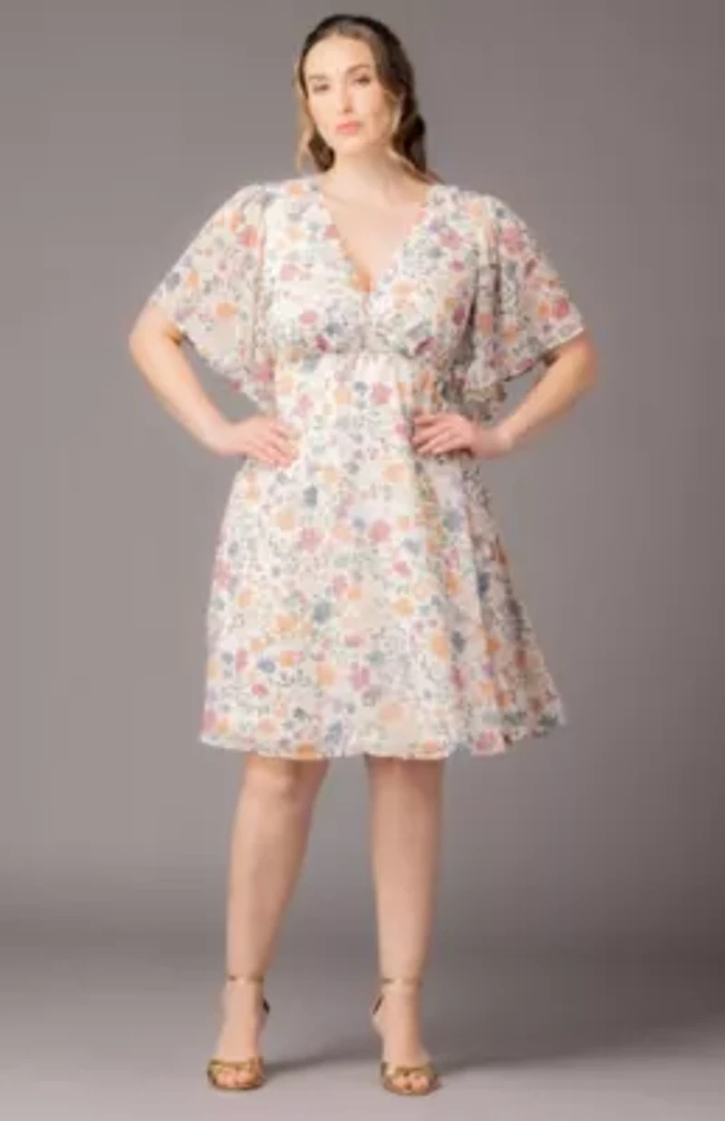 Women's Plus Florence Flutter Sleeve Dress