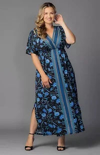 Women's Plus Wanderlust Border Print Maxi Dress