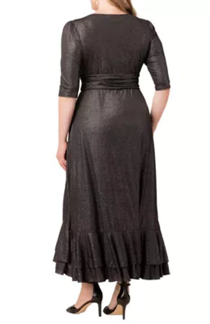 Women's Plus Size Glimmer Ruffle Evening Gown