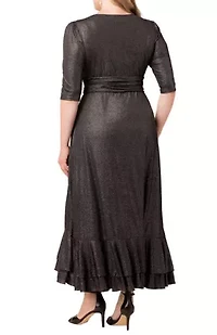 Women's Plus Size Glimmer Ruffle Evening Gown