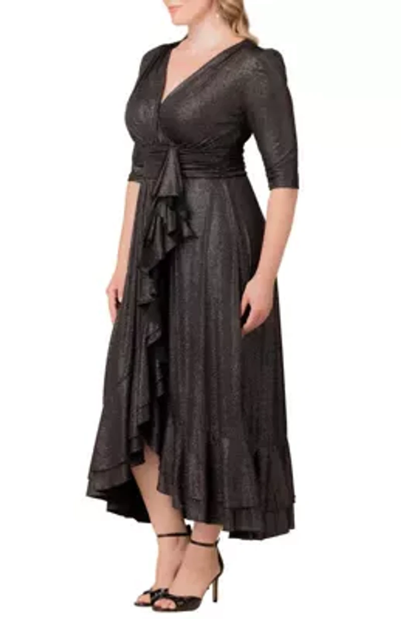 Women's Plus Size Glimmer Ruffle Evening Gown