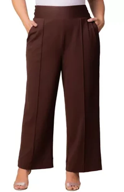 Women's Plus Polished Wide Leg Ponte Pants