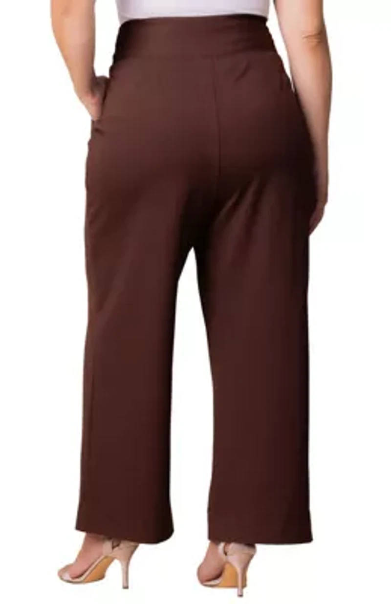 Women's Plus Polished Wide Leg Ponte Pants