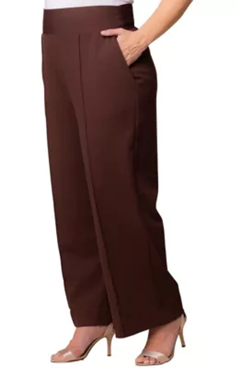 Women's Plus Polished Wide Leg Ponte Pants