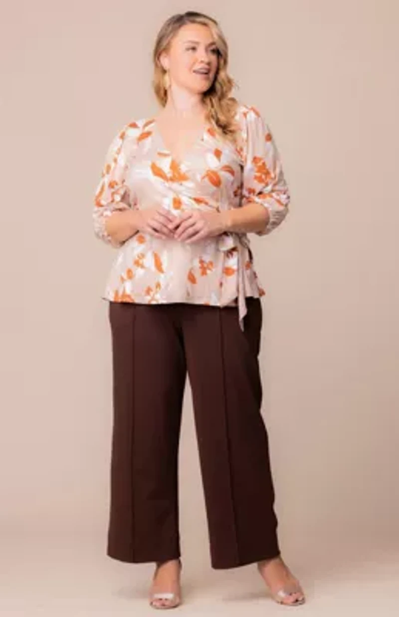 Women's Plus Polished Wide Leg Ponte Pants