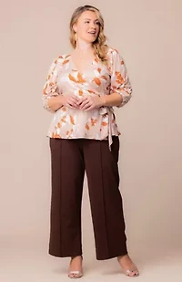 Women's Plus Polished Wide Leg Ponte Pants