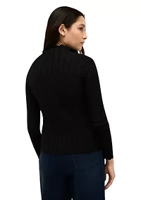 Women's Ribbed Mock Neck Sweater
