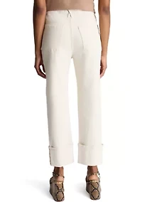 Women's Cuffed Straight Leg Trousers
