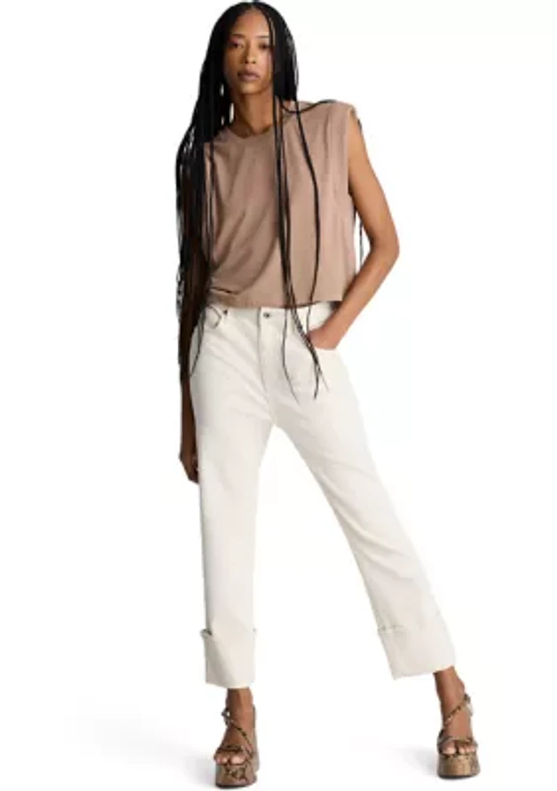 Women's Cuffed Straight Leg Trousers