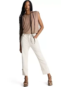 Women's Cuffed Straight Leg Trousers