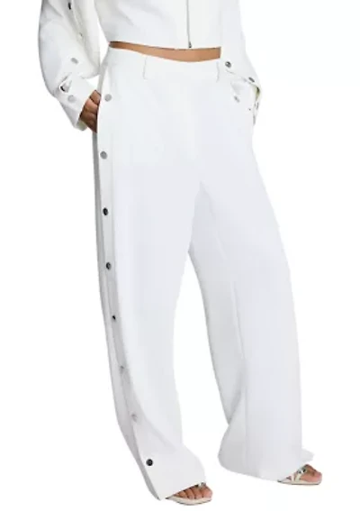 Women's Side Button Wide Leg Pants
