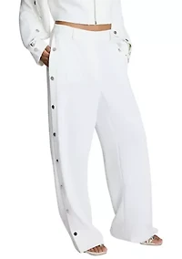 Women's Side Button Wide Leg Pants