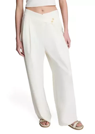 Women's Asymmetrical Waist Wide Leg Pants