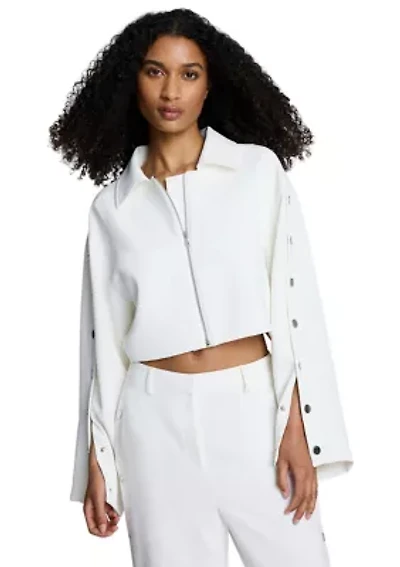 Women's Button Long Sleeve Zip Front Jacket