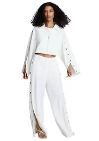Women's Button Long Sleeve Zip Front Jacket