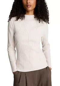 Women's Ribbed Mock Neck Sweater