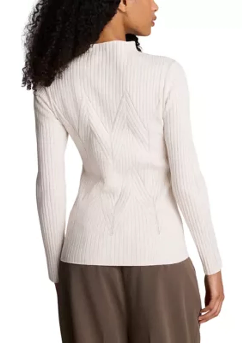 Women's Ribbed Mock Neck Sweater