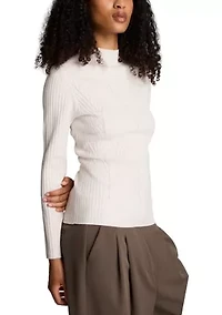 Women's Ribbed Mock Neck Sweater