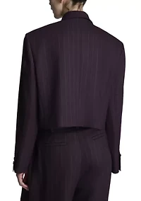 Women's Cropped Double Breasted Boyfriend Jacket