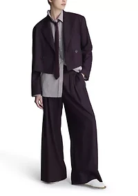 Women's Cropped Double Breasted Boyfriend Jacket