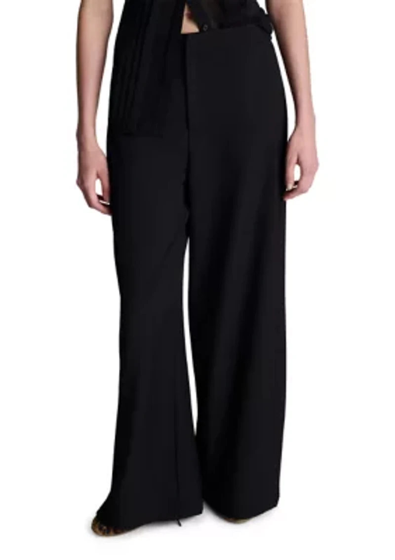 Women's Side Pleat Wide Leg Pants