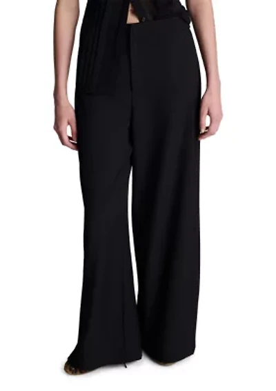 Women's Side Pleat Wide Leg Pants