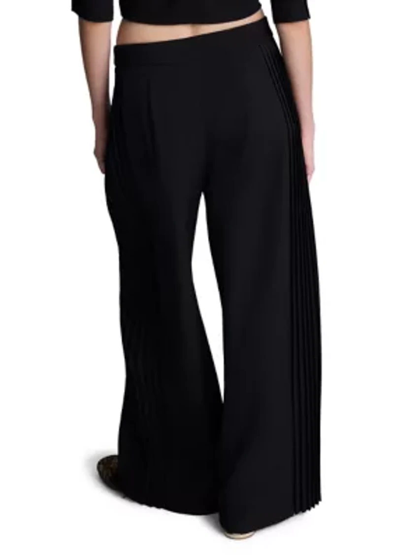 Women's Side Pleat Wide Leg Pants