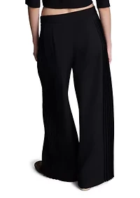 Women's Side Pleat Wide Leg Pants