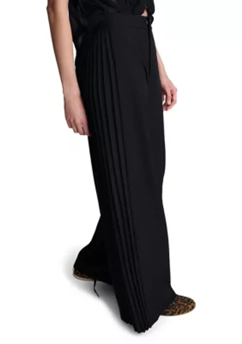 Women's Side Pleat Wide Leg Pants