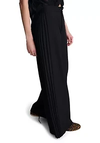 Women's Side Pleat Wide Leg Pants