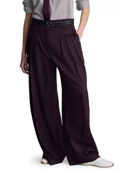 Women's High Rise Pleated Wide Leg Pants