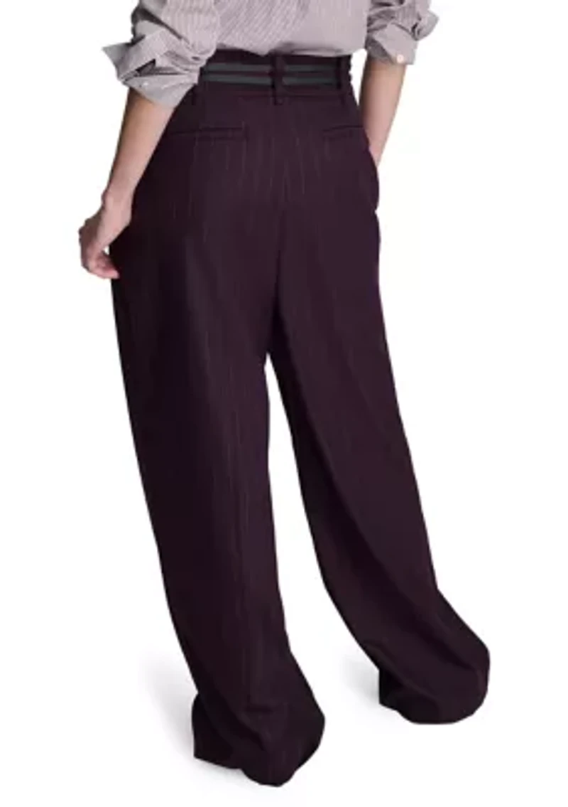 Women's High Rise Pleated Wide Leg Pants