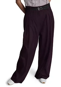 Women's High Rise Pleated Wide Leg Pants