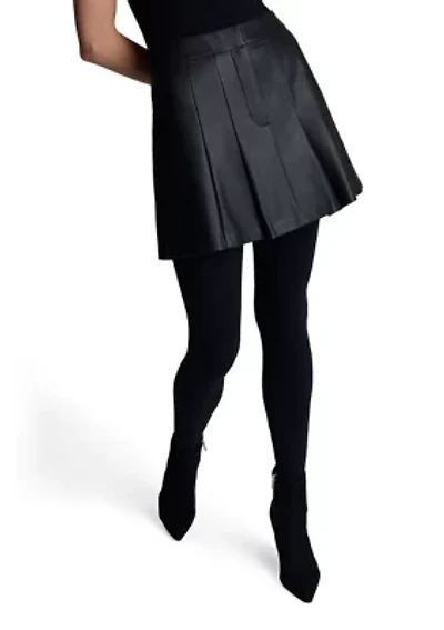 Women's Pleated Vegan Leather Skirt