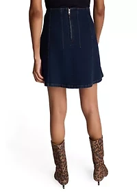 Women's Pleated Denim Skirt