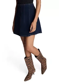Women's Pleated Denim Skirt