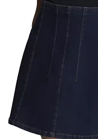 Women's Pleated Denim Skirt