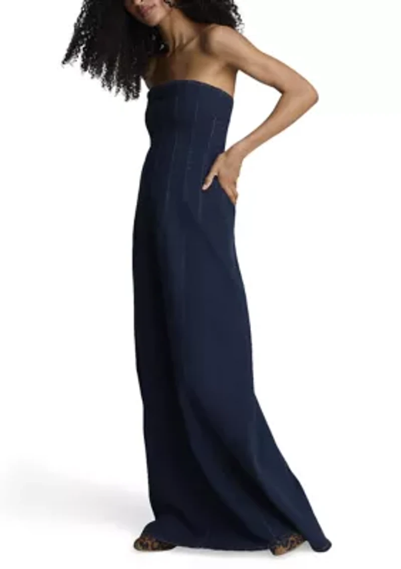 Women's Strapless A-Line Denim Dress
