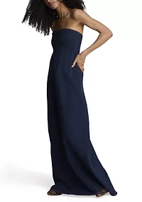 Women's Strapless A-Line Denim Dress