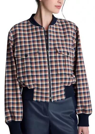 Women's Plaid Bomber Jacket