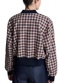 Women's Plaid Bomber Jacket