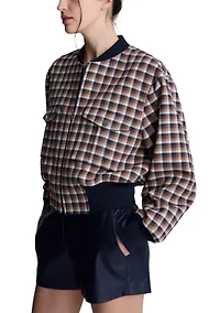 Women's Plaid Bomber Jacket