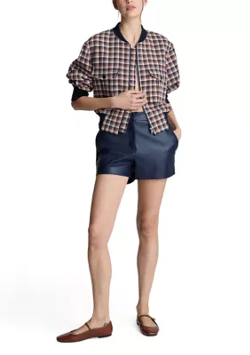 Women's Plaid Bomber Jacket