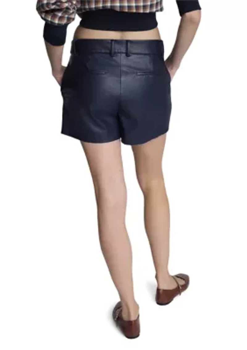 Women's Vegan Leather Shorts